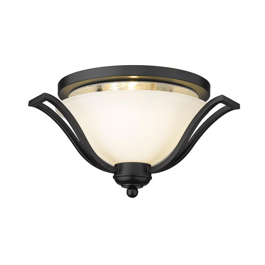 Z-Lite 703F3-MB 3 Light Ceiling in Matte Black with a Matte Opal Shade